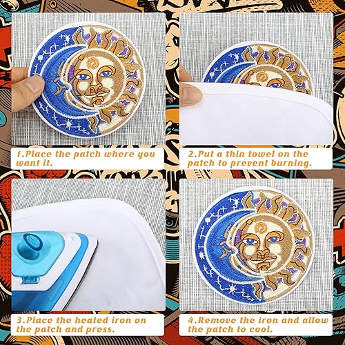 Miniatura 6 de 48 piezas de parches bordados hippie vintage al azar, varios estilos, parches estéticos para coser, chaquetas, sombreros, ropa, mochilas, jeans,