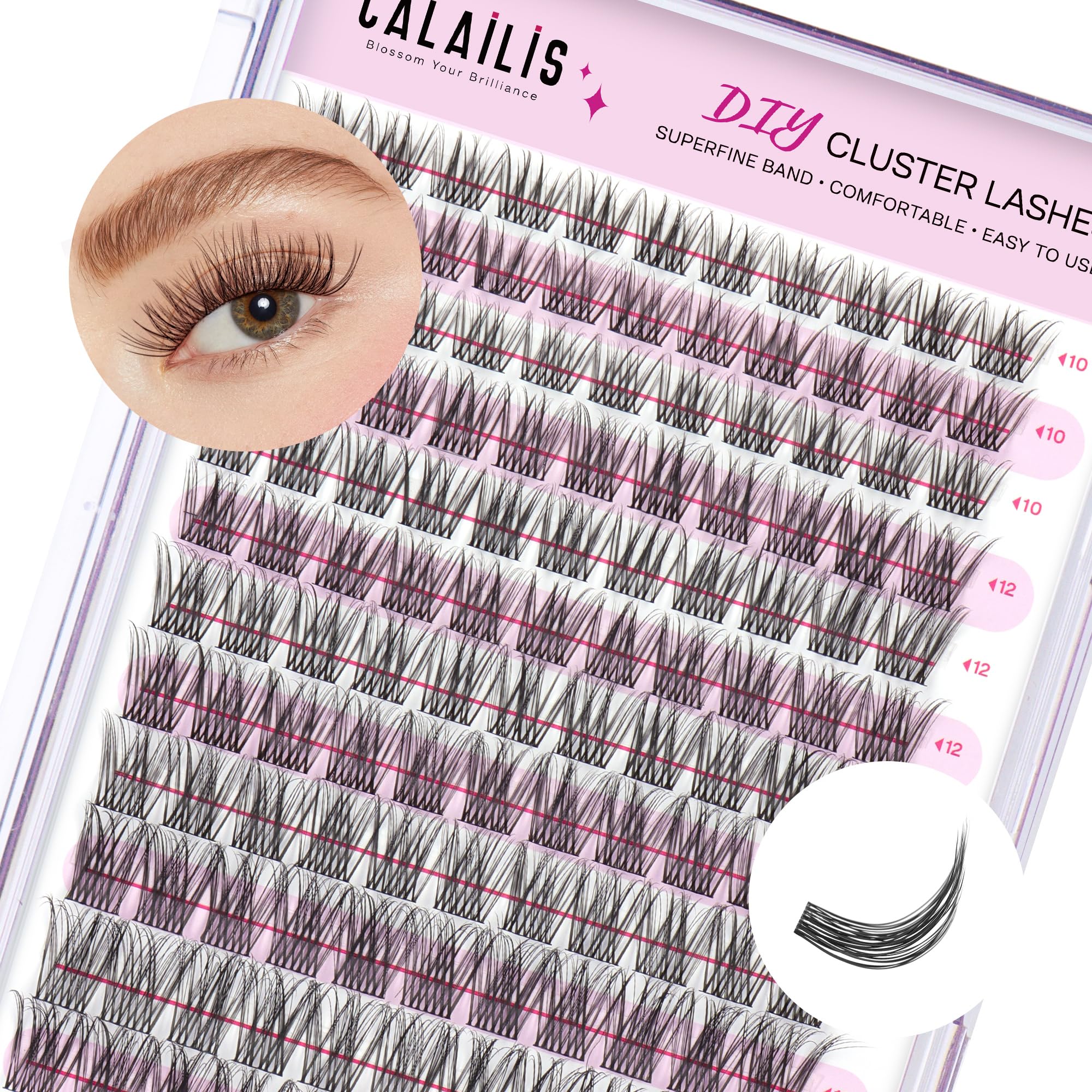 CALAILIS DIY Cluster Wimpern D Curl Individuelle Extensions 703LASH-5