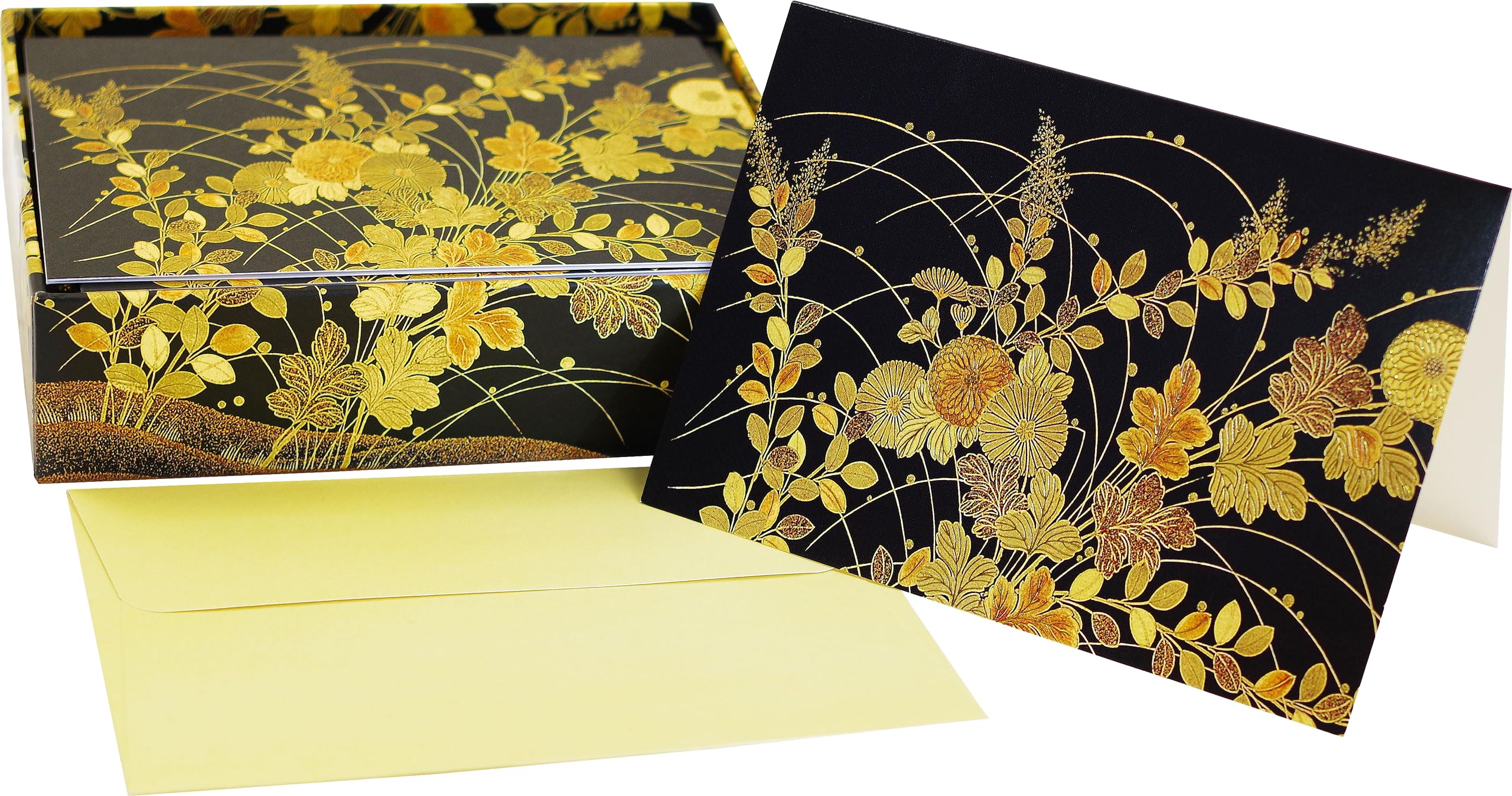 Autumn Grasses Note Cards (14 cards, 15 self-sealing envelopes), gold, 5 x 2.5 inch - Image 3