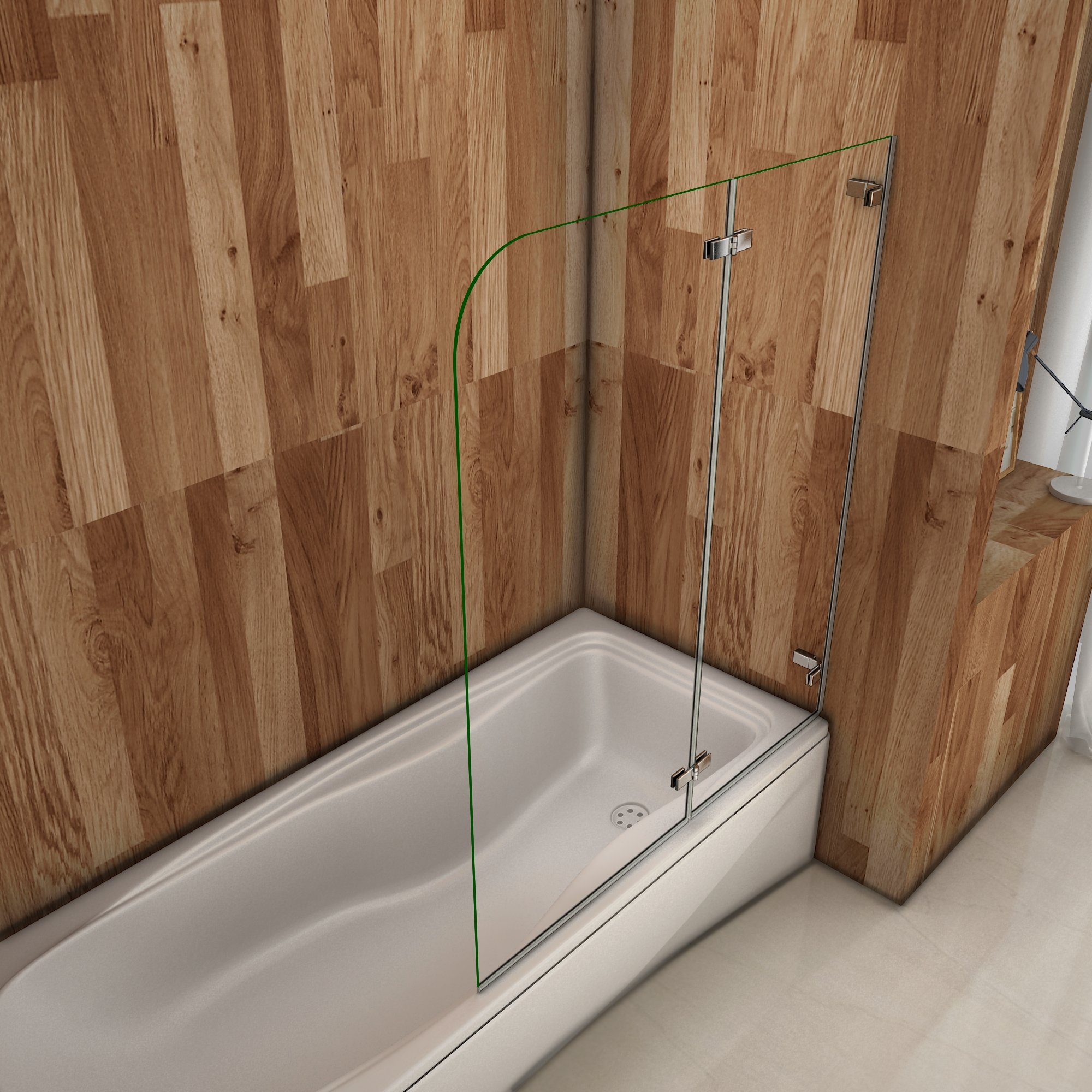 Parete Vasca 120x140 cm Italy Box Doccia Profilo A Muro Vetro 5 mm Trasparente Larga 120cm