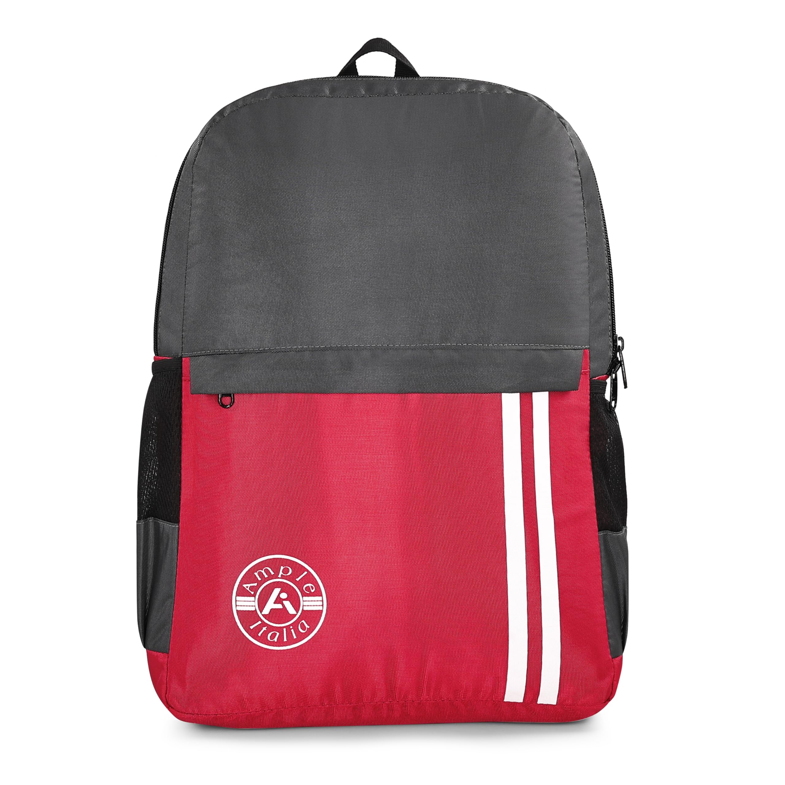 Backpack | Padded Shoulder Straps | Ergonomic Design | 3 Main Compartments | 40L | For Office | Grey & Red-image-42