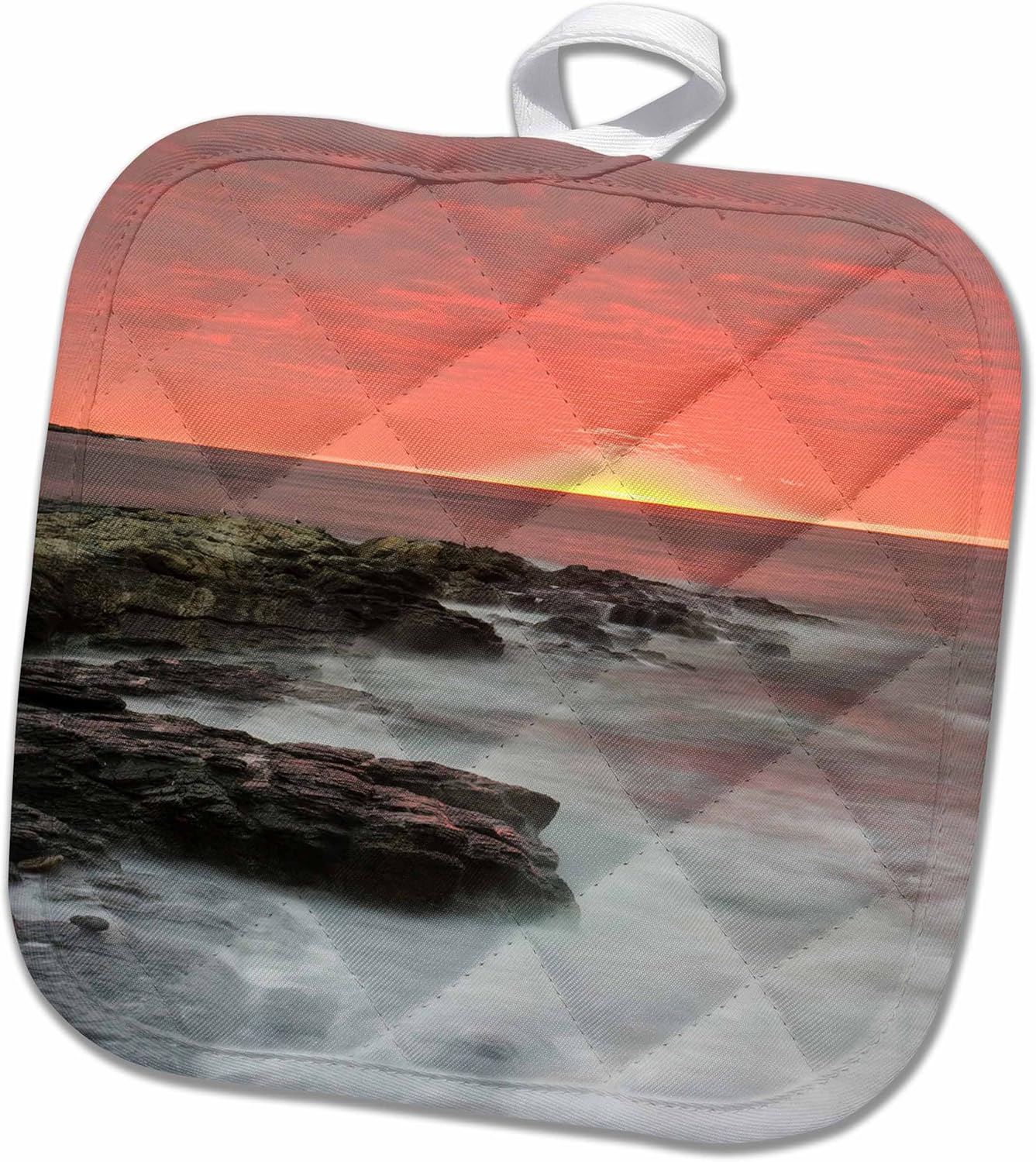 3D Rose Brenton Point Sp-Newport-Rhode Island-Us40 Jmo0004-Jerry and Marcy Monkman Pot Holder, 8" x 8"