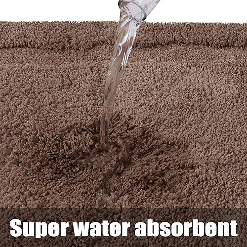 Miniatura 4 de TOMORO Alfombra de baño antideslizante de microfibra, extra absorbente y de secado rápido, alfombra de baño suave de lujo para puerta de hotel,