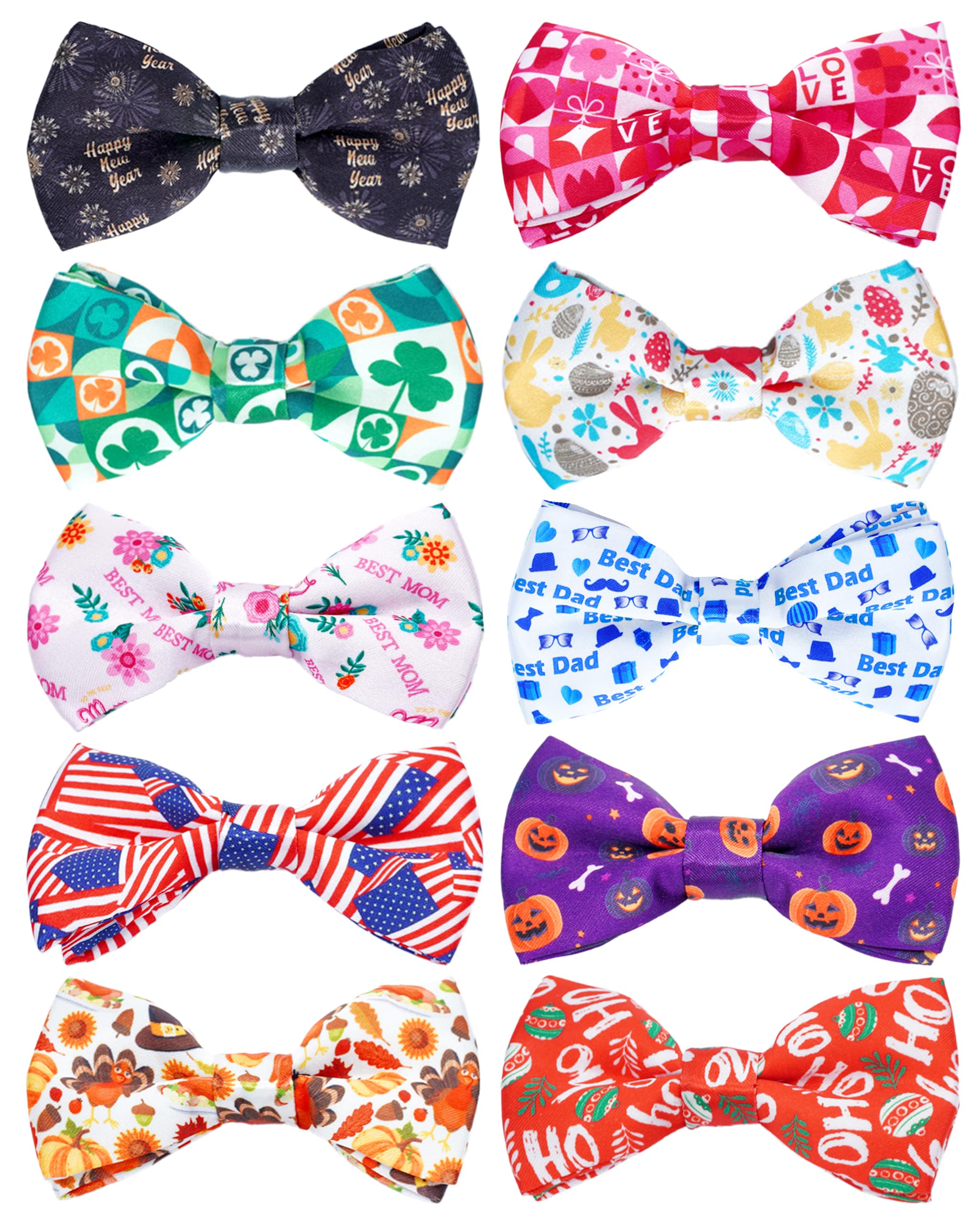 PET SHOW Holiday Dog Bowties 10-Pack