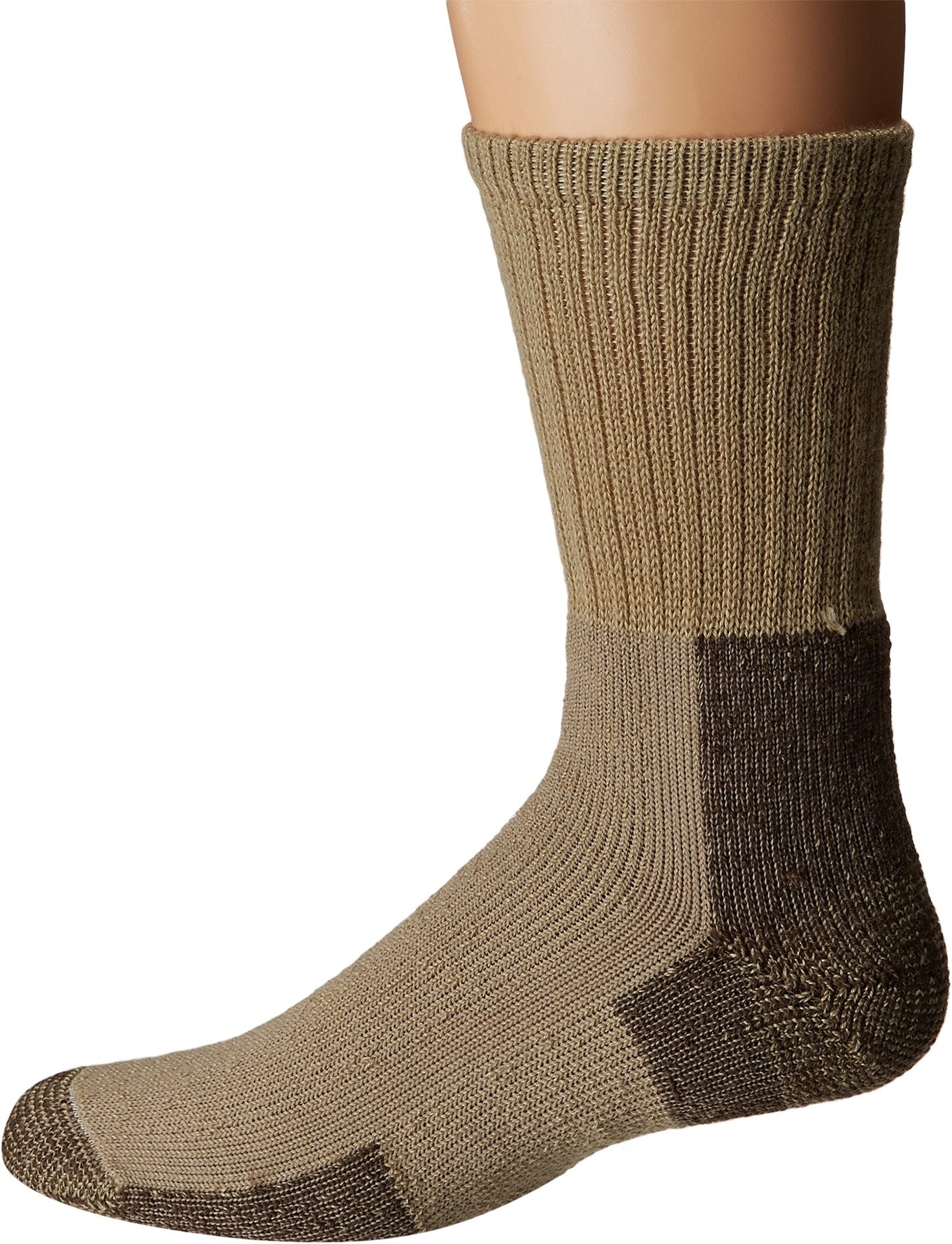 Thorlos Mens Hiking Maximum Cushion Crew, KHAKI, Large
