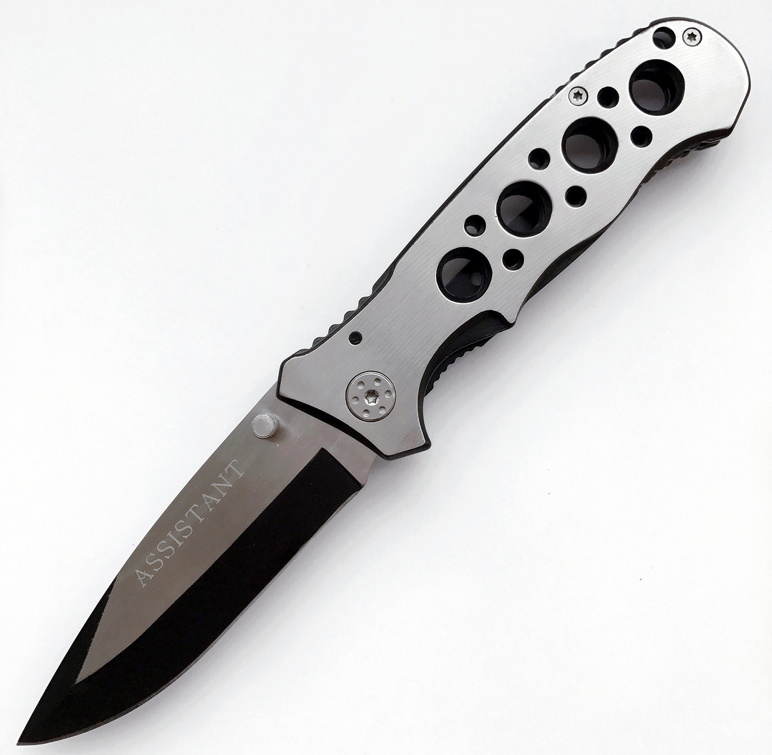ASSISTANT Folding Knife, Stainless Steel Pocket Knife, Long-life Construction, Safety Locking Mechanism, Ultra-Sharp Blade