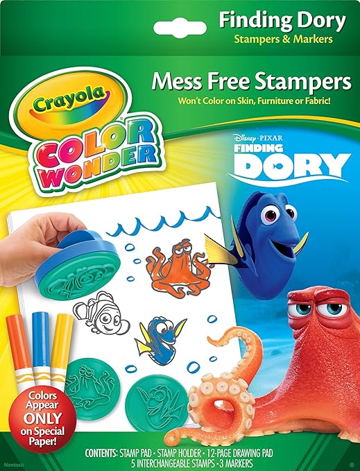 Amazon.com: Crayola Finding Dory Color Wonder Stamper & Paper Set ...