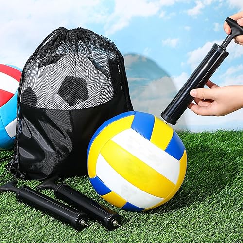 Miniatura 5 de Suministros de donación de caridad cristiana, kit de bomba de bola desinflada, incluye bomba de fútbol, bomba de aire de mano con aguja de malla,