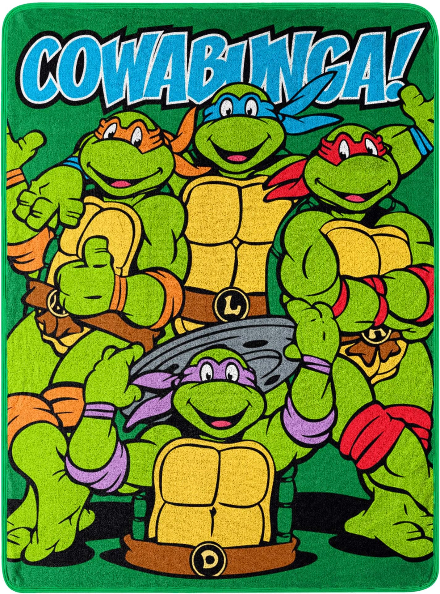 - Teenage Mutant Ninja Turtles Micro Raschel Throw Blanket, 46" x 60", Cowabunga Dudes