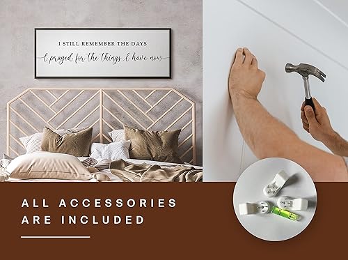 Miniatura 3 de Graceview Letrero con texto en inglés "I Still Remember The Days I Prayed", 42 x 15 pulgadas, arte inspirador de pared con texto en inglés "I