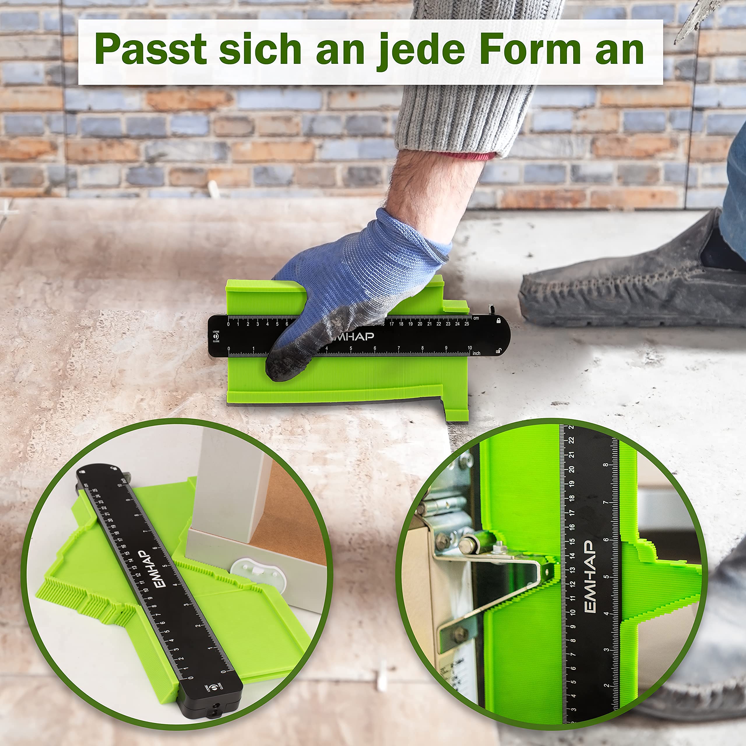 Contour Gauge With Lock, Large, Set Of 2, 257 Mm 127 Mm, Contour Reproduction Gauge For Irregular Profile Tiles, Carpets, Laminate And Much More Magic Contour Tool Easily And Quickly Measure