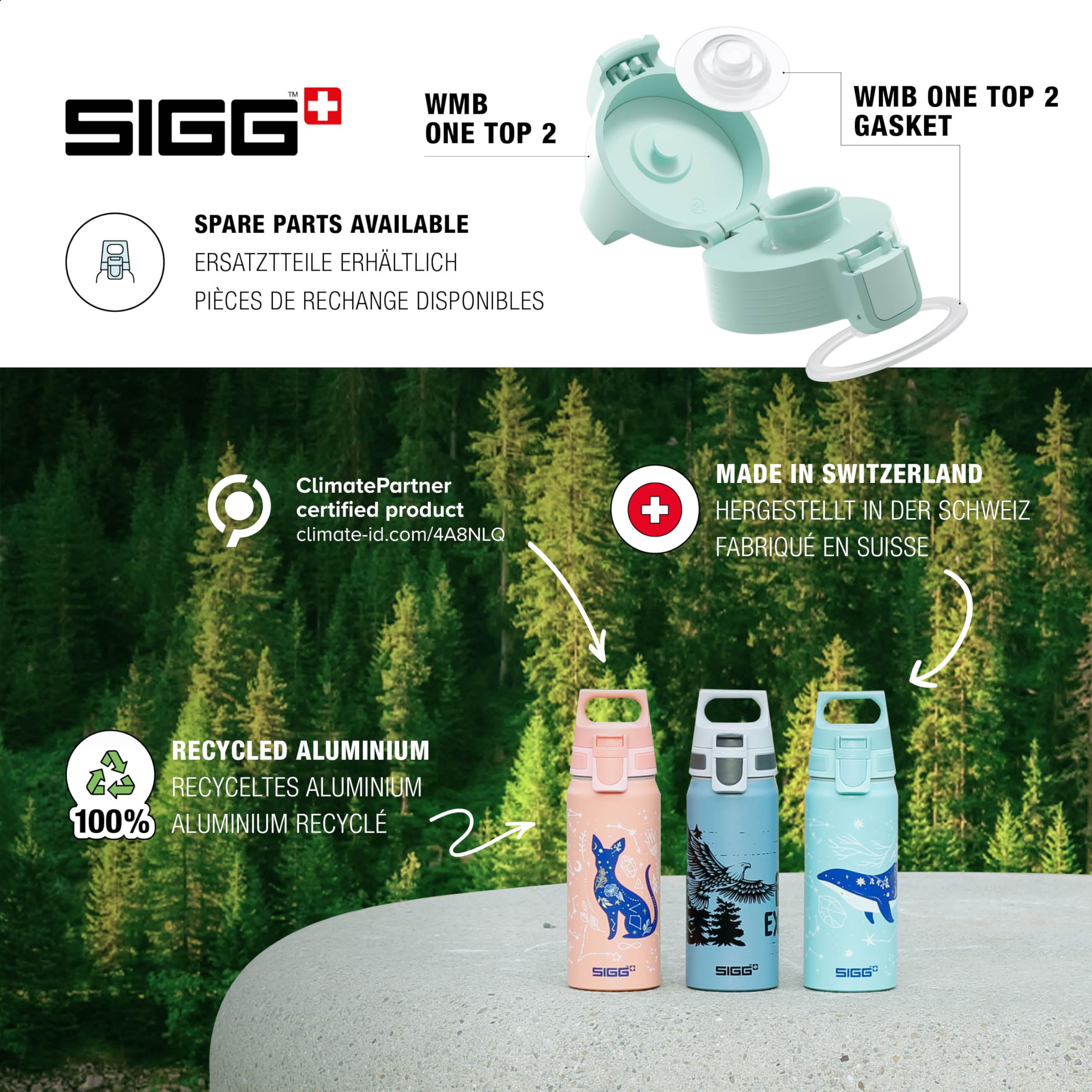 Sigg WMB ONE Disney Simba y Nala Blanco Cantimplora infantil (0.6 L), cantimplora hermética sin sustancias nocivas, botella de aluminio ligera fabricada en Suiza