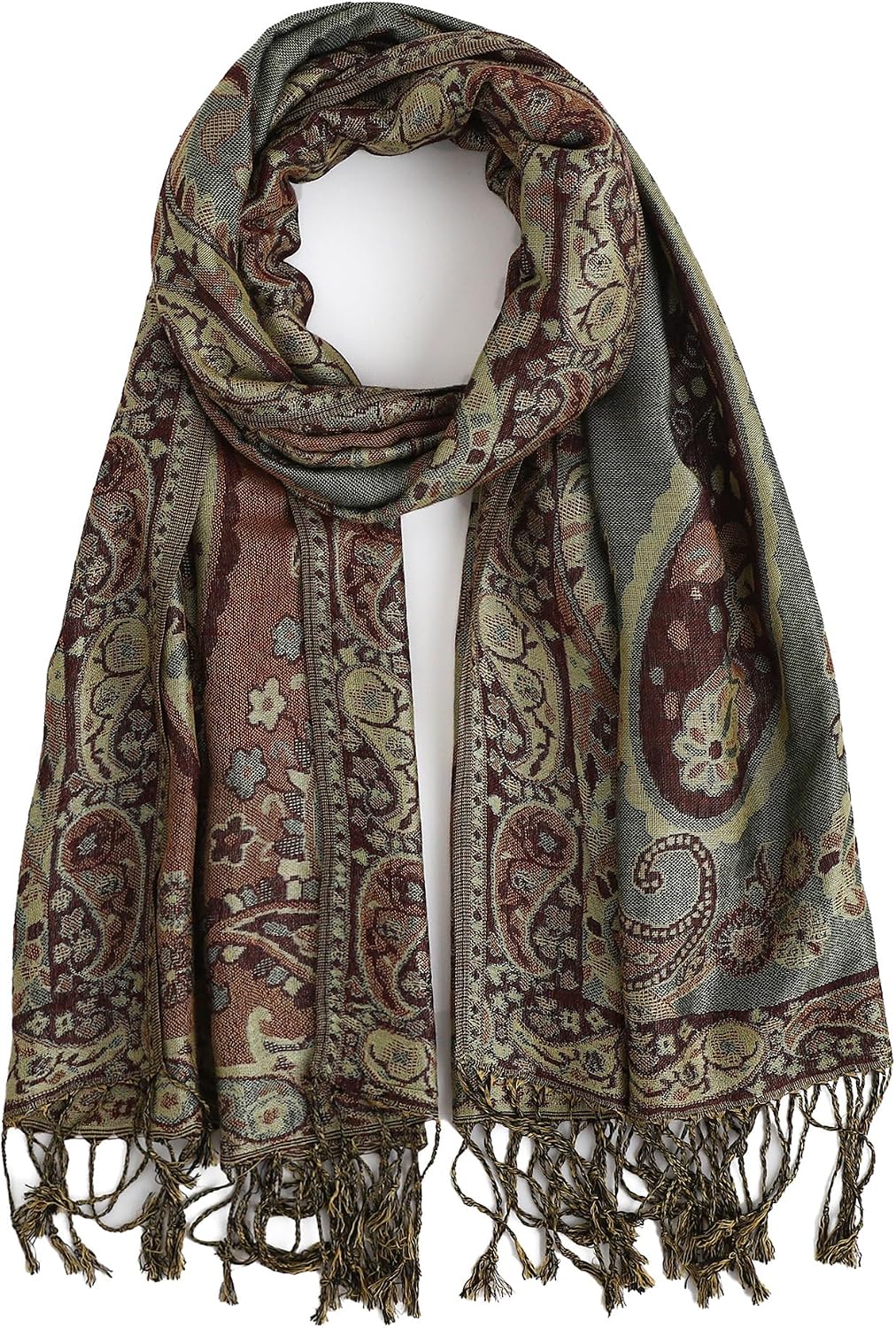 Pashmina Rave Scarf Women/Men Soft Silky Paisley Pattern Pashmina Shawl Wrap for Evening Dresses Travel