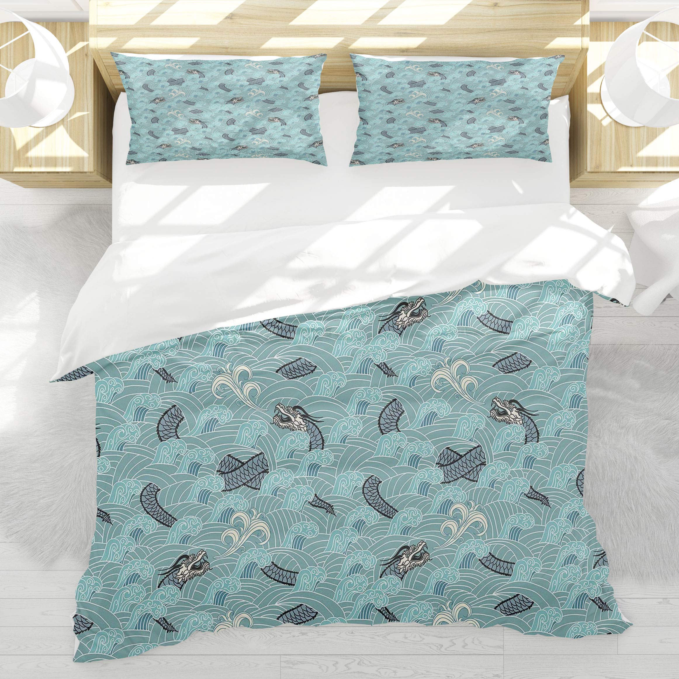 Housse de couette dragon mythologique 140x200cm pour renouveler facilement votre linge de lit