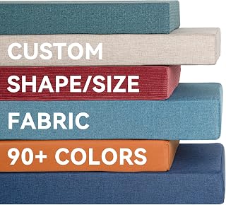 Gildoveo Custom Bench Cushion: Indoor/Outdoor Seat Pad, 15+ Fabrics, 150+ Colors, Custom Size, High-Density Foam