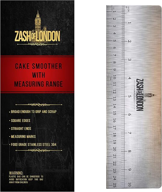 Zash Of London® Cake Scraper Metal Cake Scraper Buttercream Smoother Cake Icing Smoother X-Tall (10 inches/25.4 cm) Cake Smoother Cake Scraper Butter Icing Smoother Tool Cake