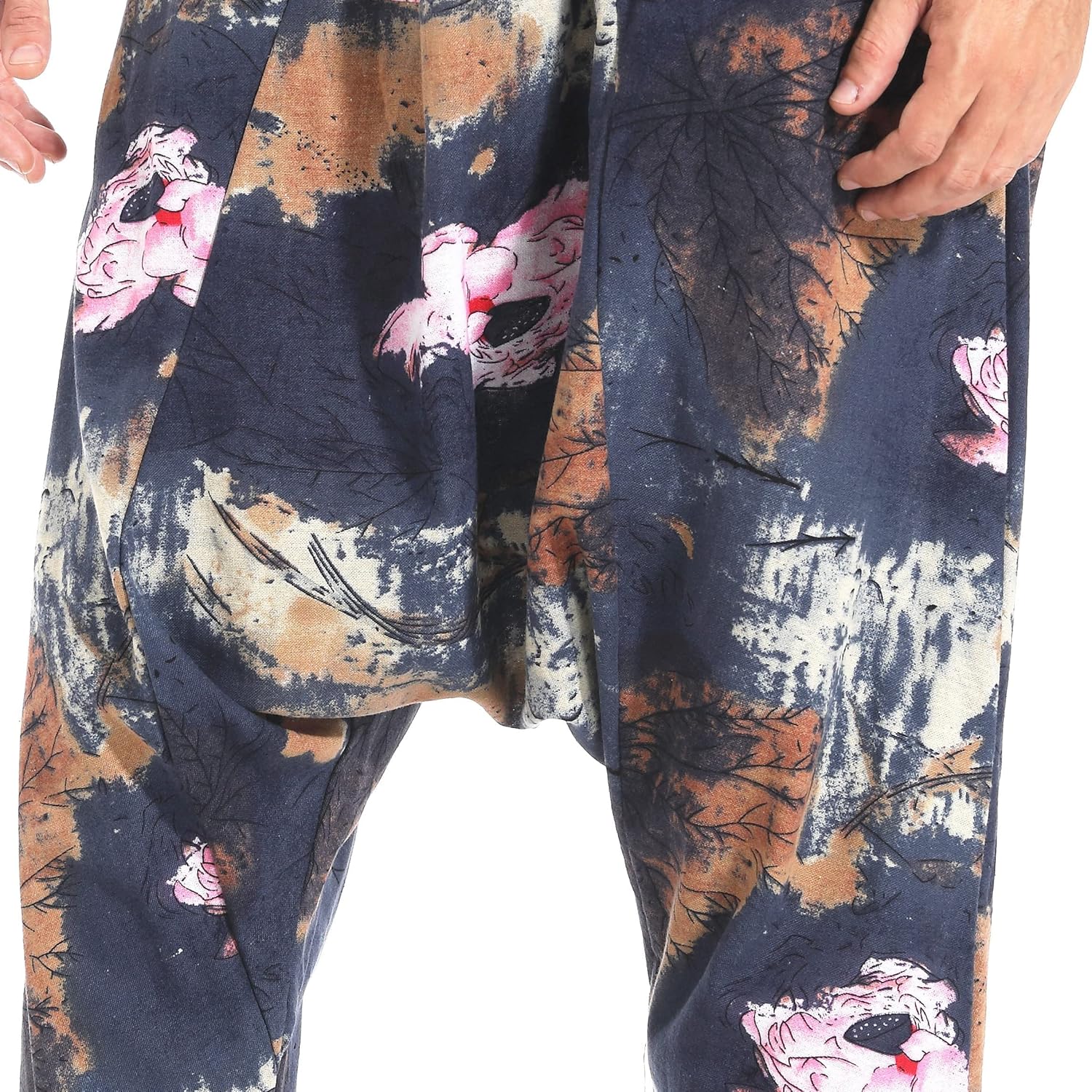 AITFINEISM Mens Loose Harem Pants Casual Hippie Boho Aladdin Yoga Pant (4X-Large, Black-1) - Image 5