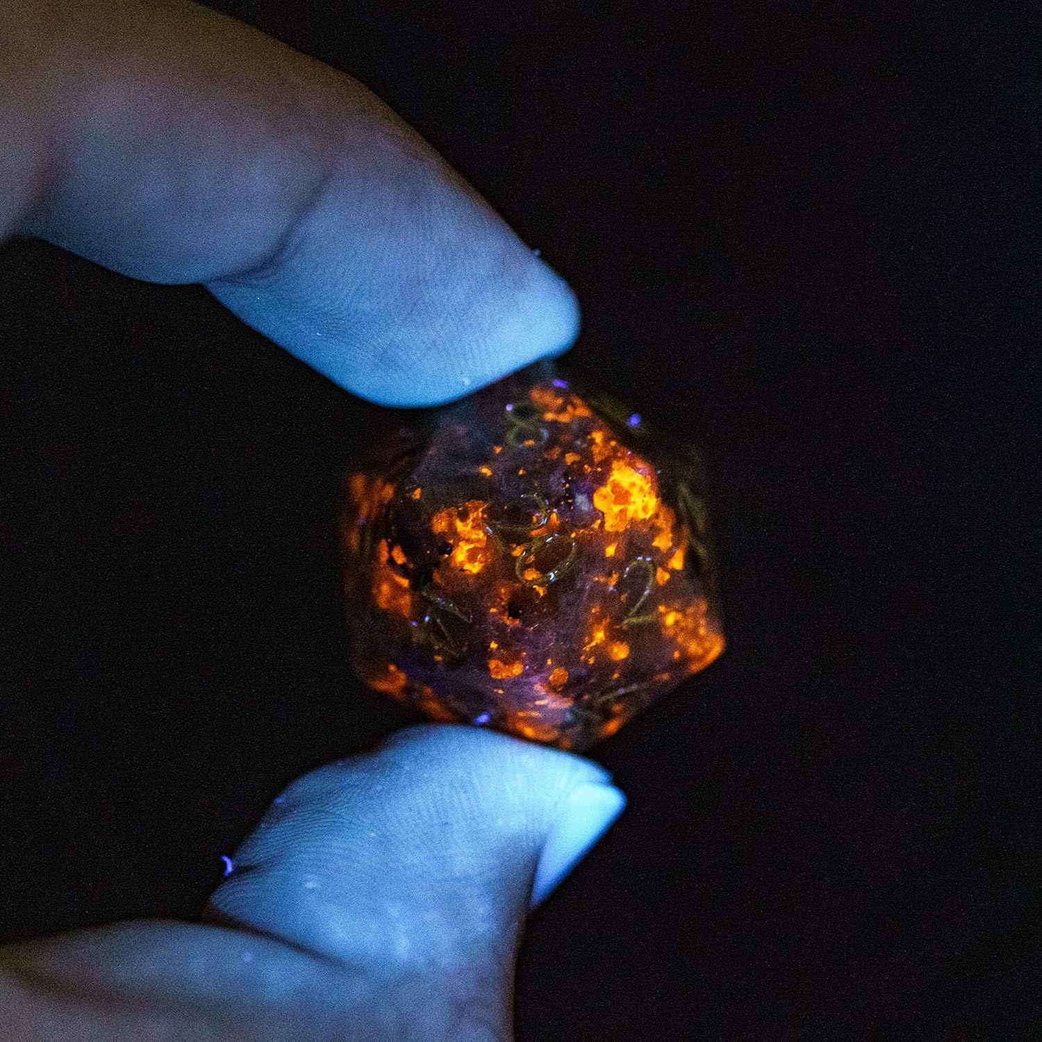 UDIXI Flame Yooperlite Gemstone Dice Set D&D Natural Stone DND Dice with Gift Box for Role Playing Game and Tabletop Game