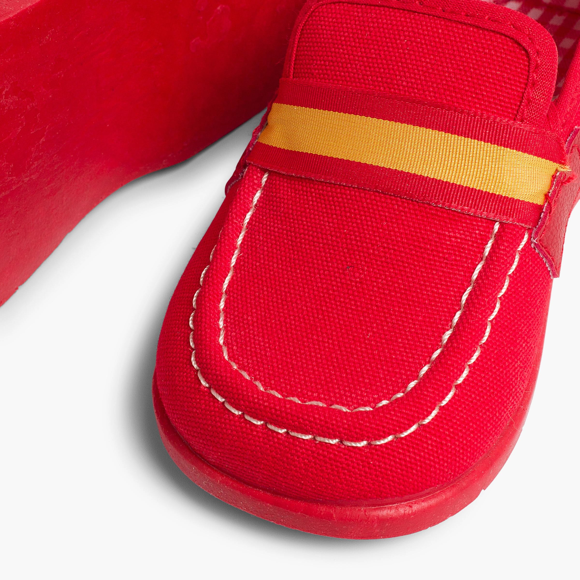 Pisamonas Mocassins en Toile avec Bandes de Couleurs