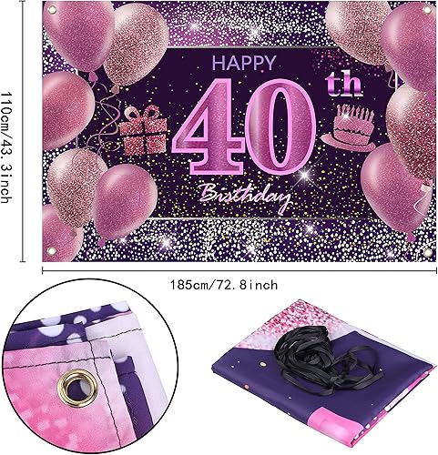 Vista 200 de IMISI Decoraciones de cumpleaños número 19 para niñas, pancarta rosa de feliz cumpleaños para telón de fondo de fiesta
