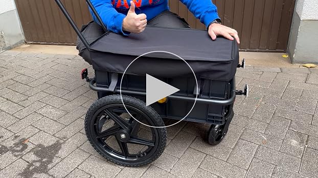 SEPNINE® 2in1 Einkaufstrolley mit 86L Kapazität, Handwagen mit Schiebebügel, bis 40kg belastbar, Trolley & Sackkarre mit 40 cm Luftreifen, Fahrrad Lastenanhänger, Schwarz Küche, Haushalt & Wohnen