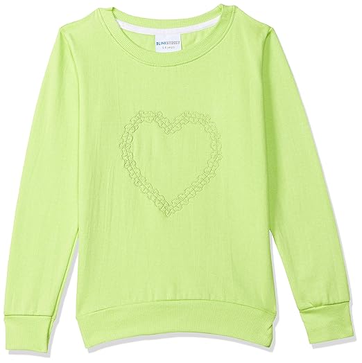 Girls Cotton Hooded and Crew Neck Sweatshirt(BS-1193-45_Green Neon_4/5YR_Green Neon_4/5YR)