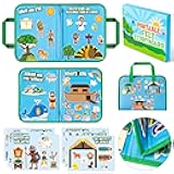 WATINC Portable Board Felt Board Stories Set - 6pack Learning Story Board Gift, Early Educational Travel Storytelling Interactive Play Kit for School Classroom Kids Toddlers (Bible Religious Story)