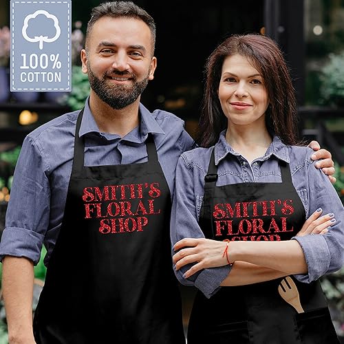 Miniatura 4 de Delantal de chef de cocina personalizado con bolsillos, opción en blanco y negro, 9 fuentes, 18 colores, delantal de chef personalizado