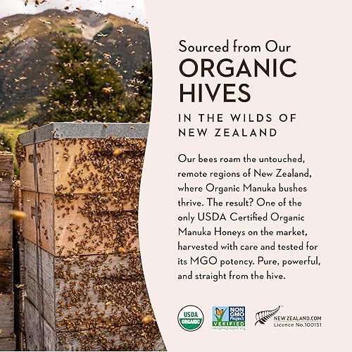 Miniatura 6 de Wedderspoon Miel de Manuka Cruda Premium Orgánica Certificada por USDA, 50+ MGO, 8.8 Oz, Miel de Nueva Zelanda Sin Pasteurizar, De Nuestras Colmenas