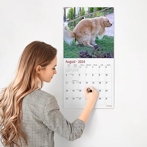 Miniatura 4 de Red Ember Select Series - Calendario de pared mensual colgante 2024 de Poo Poo Dogs  12 x 24 pulgadas abierto  Papel grueso y resistente  Regalar