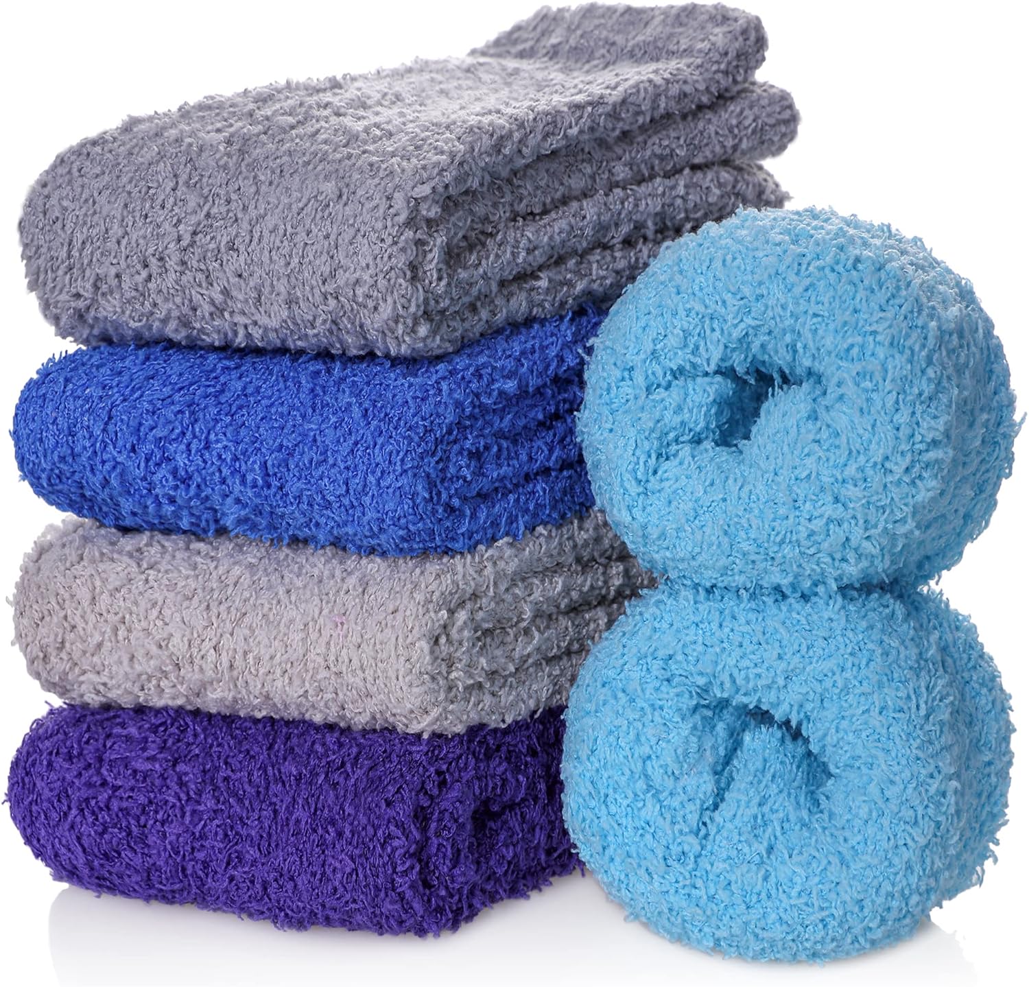 FNOVCO Womens Fuzzy Socks Super Soft Fluffy Winter Warm Cozy Home Sleeping Socks - Image 2