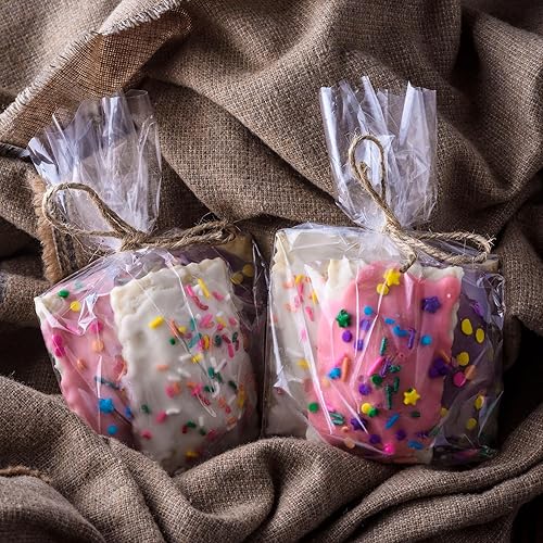 Miniatura 57 de Morepack Bolsas de celofán para golosinas, 200 bolsas transparentes de 3 x 5 pulgadas con lazos giratorios