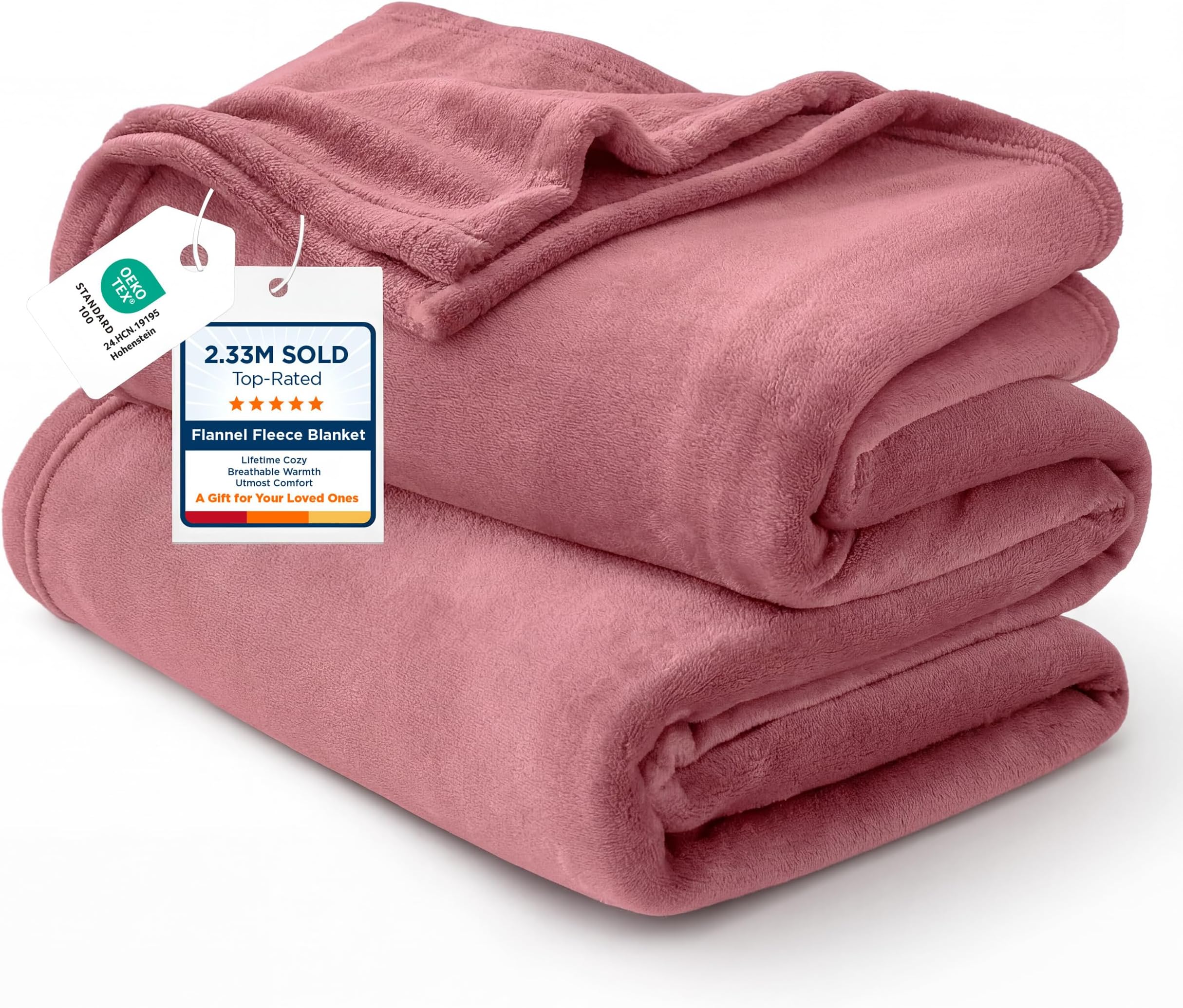 Bedsure GentleSoft Fleece King Size Blankets for Bed Dusty Rose - Soft Lightweight Plush Cozy Fuzzy Luxury Microfiber, 108x90 inches