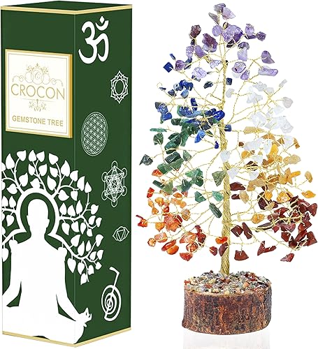 Miniatura 1 de Árbol de la vida de los 7 chakras, árbol de la vida de cristal, árbol de piedras preciosas para energía positiva, decoración de árbol de Feng Shui,