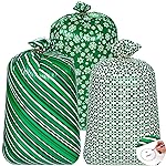 JOYIN 3 Extra Large Christmas Green Plastic Gift Bags 56x36, Xmas Jumbo Oversized Big Santa Bag for Present Wrapping, Holiday Presents, Christmas Huge Gifts Decorations