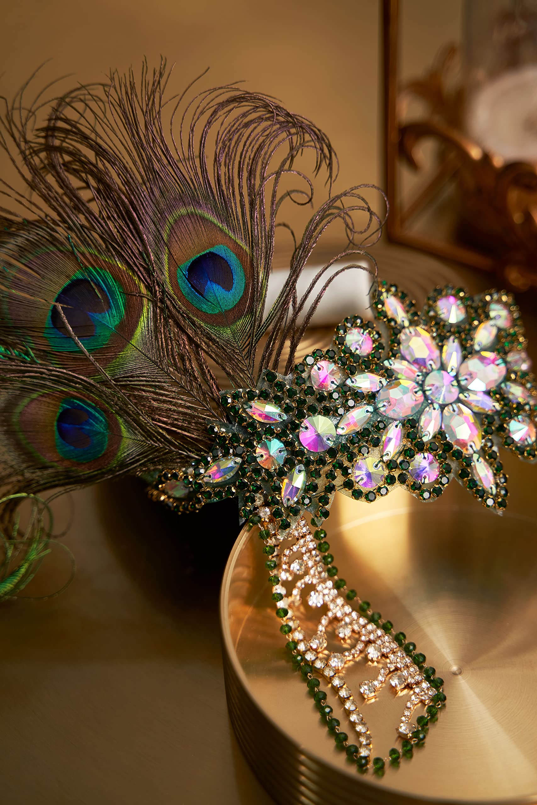 30-Piece Sequin Feather Headbands for Gatsby Costume Parties & Events Feather Carnival Headdress Gatsby Rhinestone Flapper  main image 3