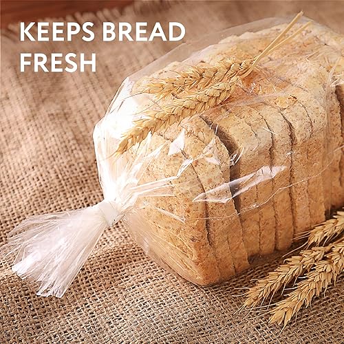 Miniatura 5 de IMPRESA Bolsas grandes de plástico para pan, paquete de 120, 8 x 4 x 18 pulgadas, protección resistente para pan casero y panes de masa madre -