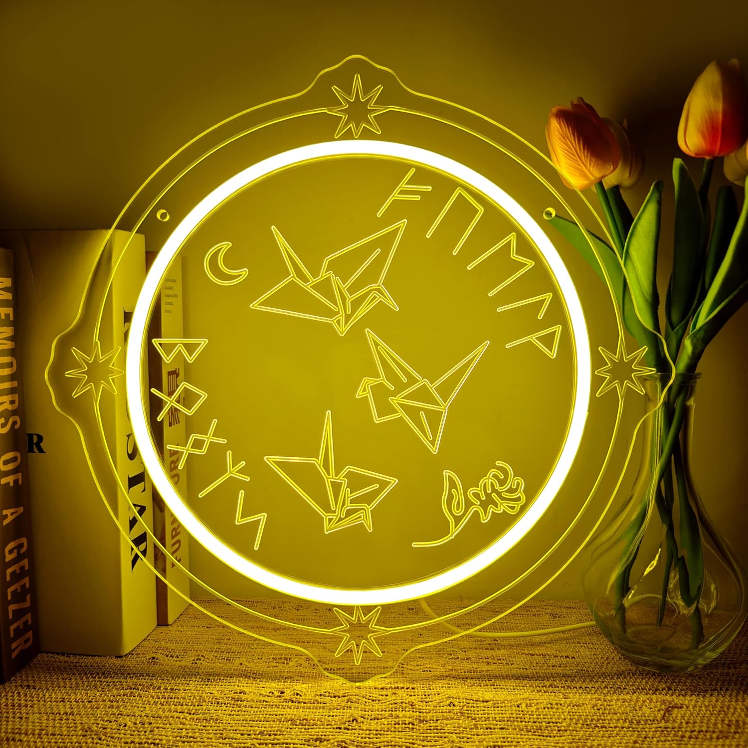 Manacled Neon Sign Gift for Fanfiction Lover PaperCrane Manacled Neon Light Handmade LED Light Sign for Book Room Wall Decor Neon