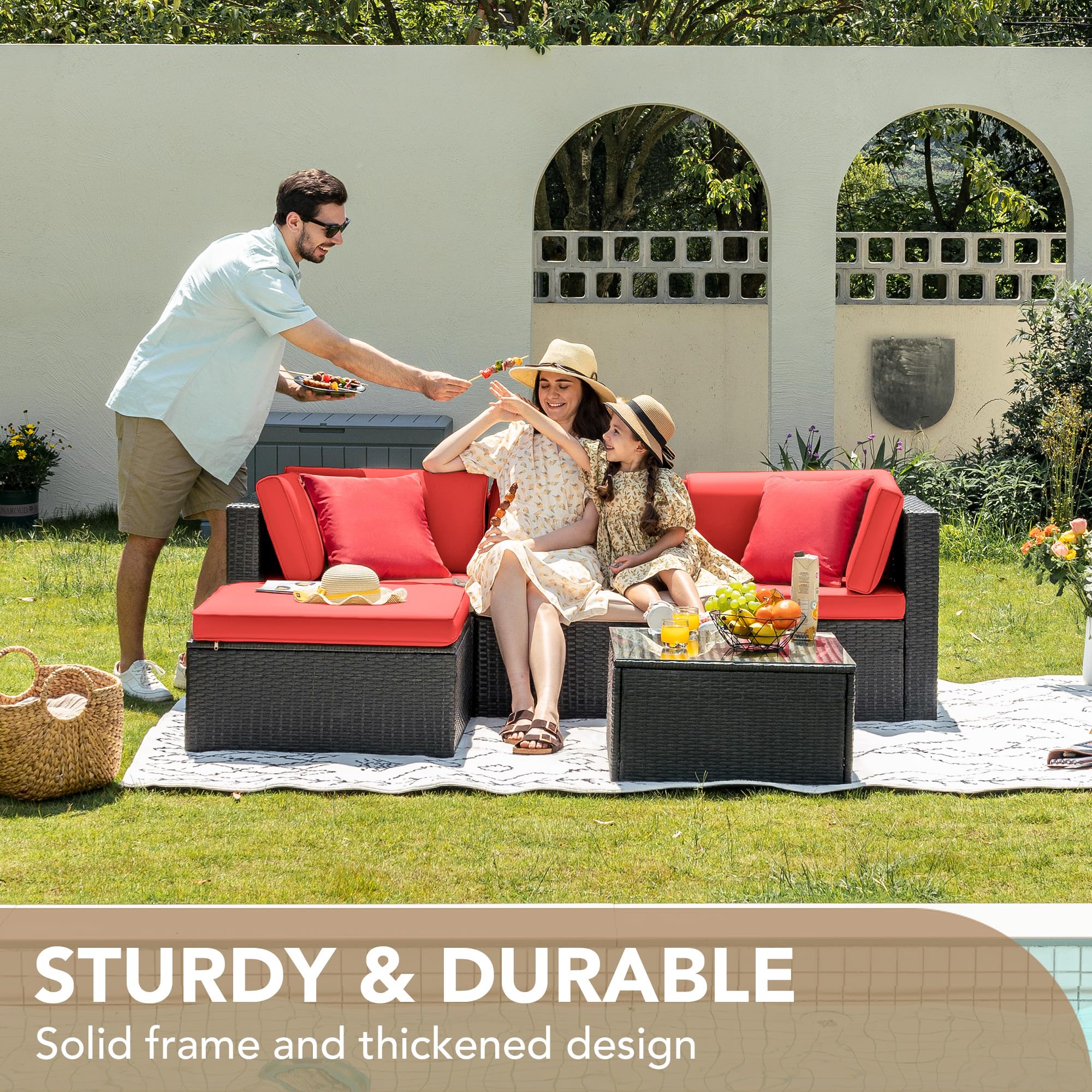 Devoko 5 Pieces Patio Furniture Sets All Weathevr