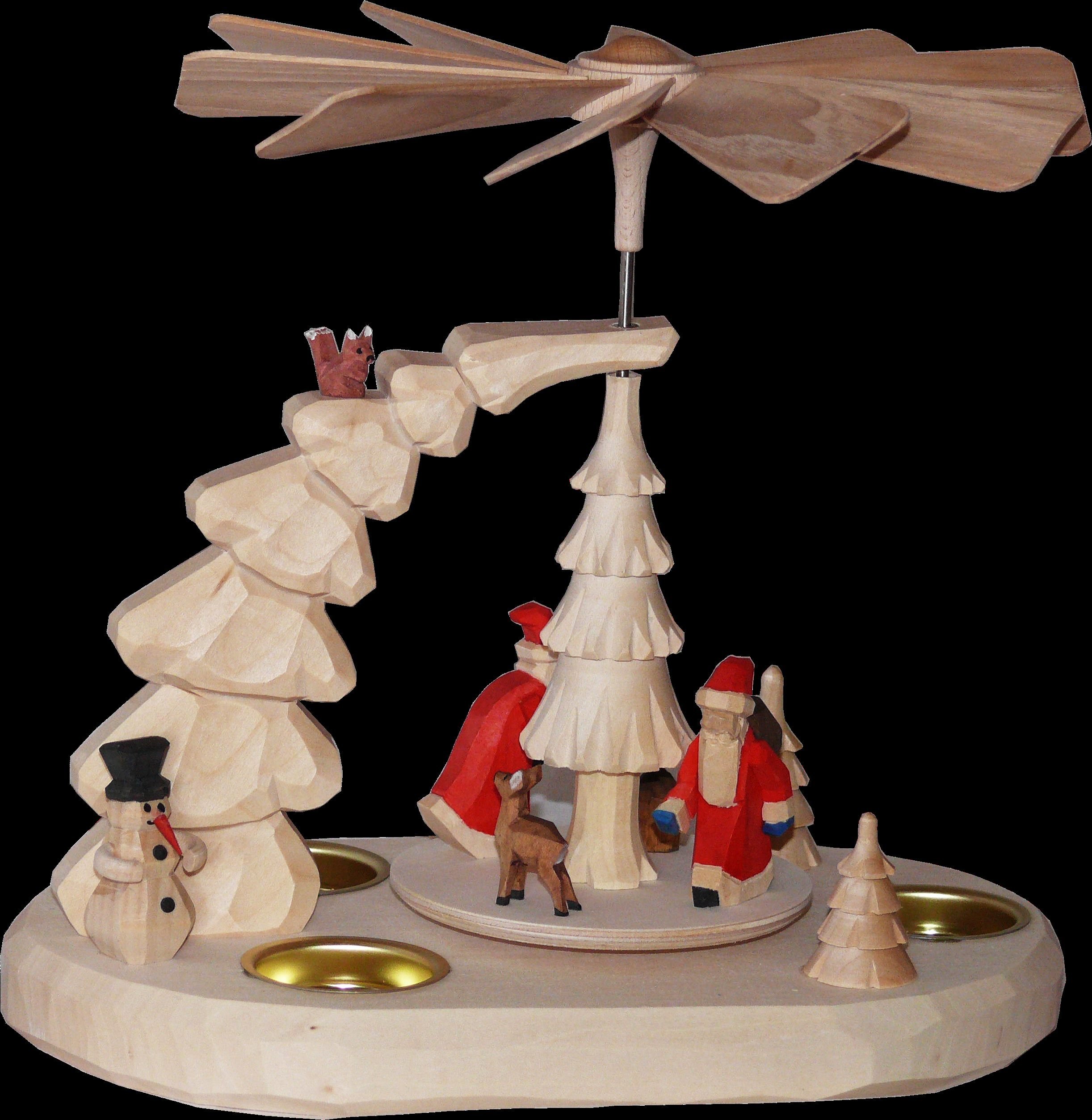 Piramide Natalizia In Legno Dei Monti Metalliferi 47 Cm – Te Light Con Scene Di Natività O Non Dipinta - 3