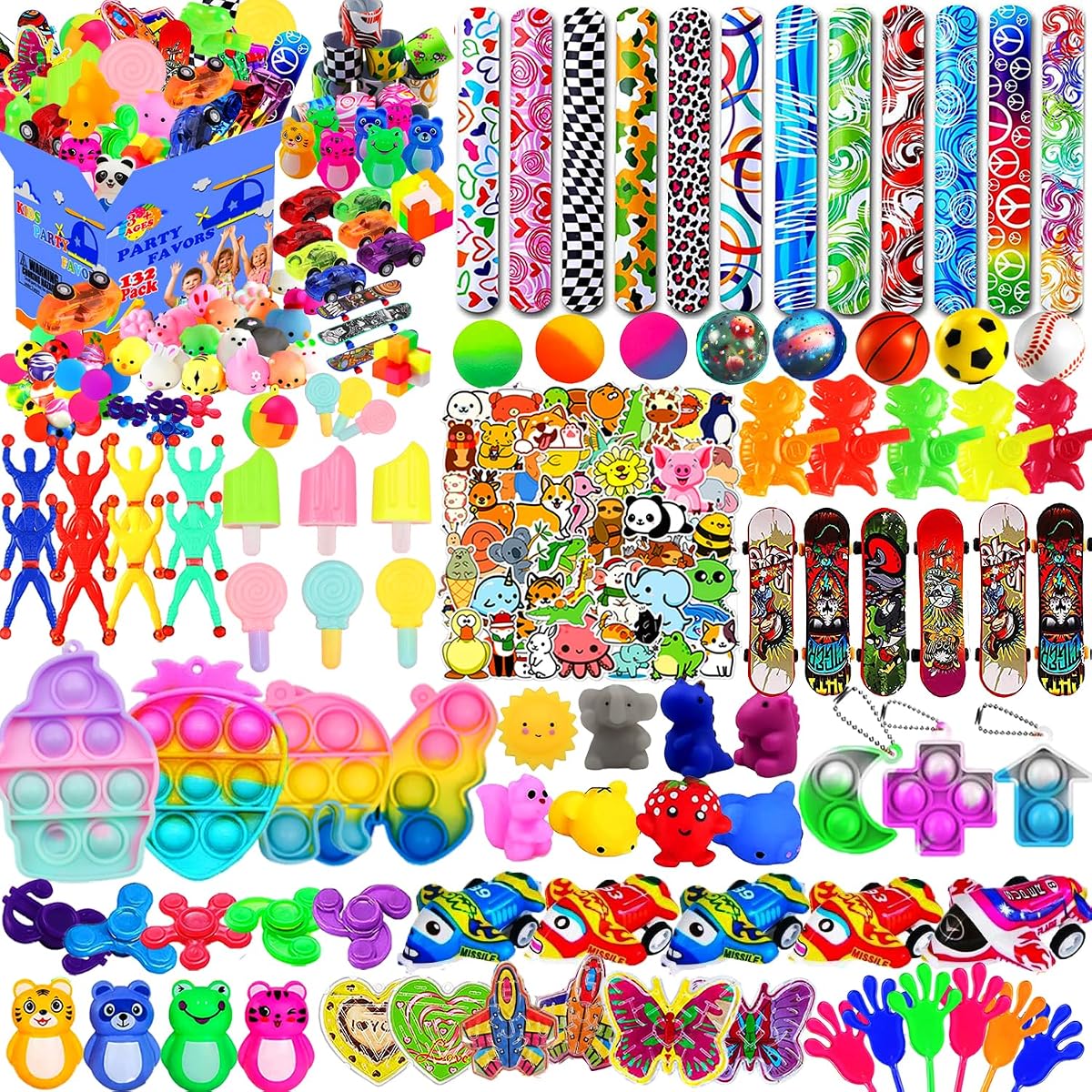 Beilunt 132 Pcs Party Favors Toys for Kids 4-8, Easter Egg Fillers, Assortment Treasure Box Toys for Classroom Prizes,Goodie Bags Stuffers, Pinata Fillers Bulks Small Toys Carnival Prizes
