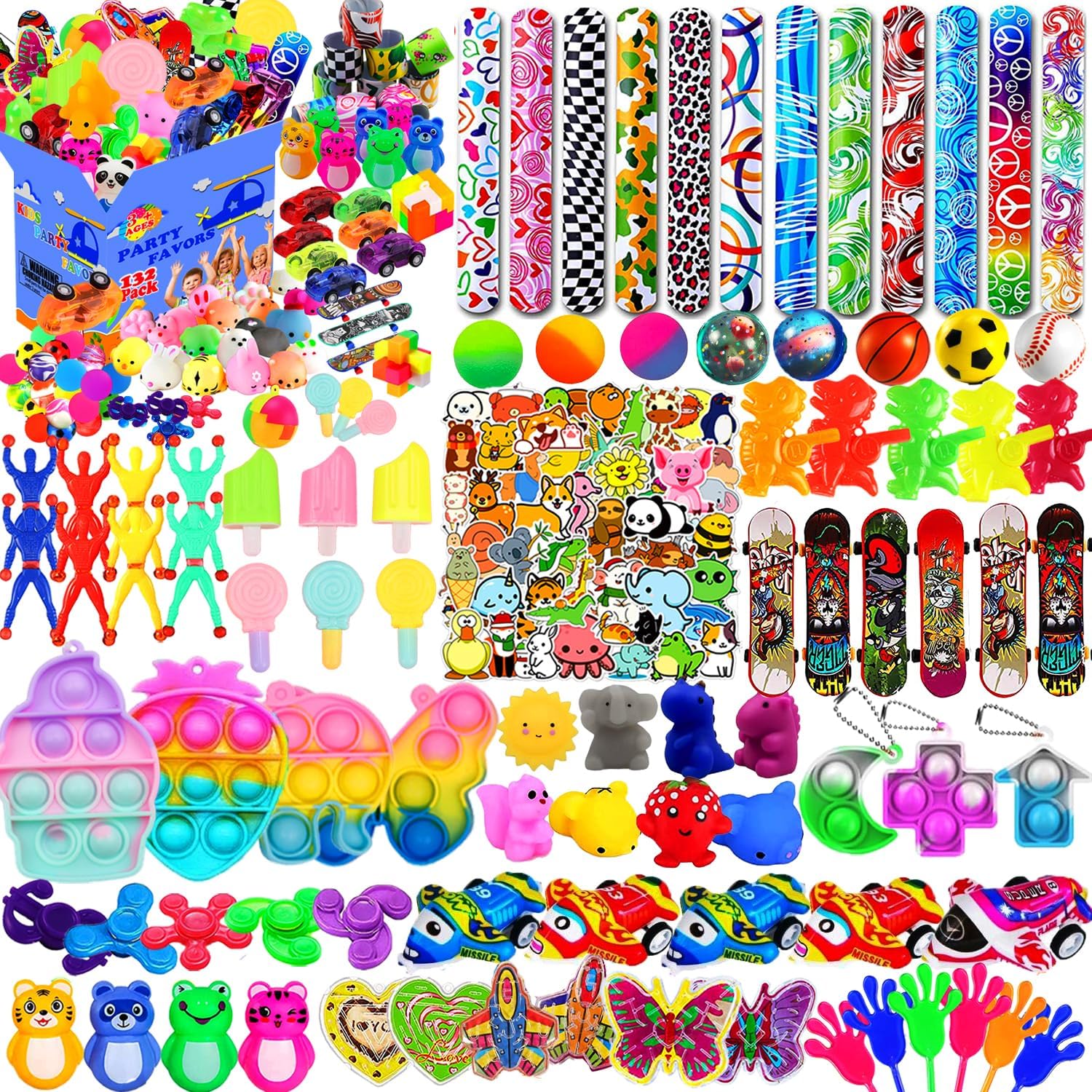 Beilunt 132 Pcs Party Favors Toys for Kids 4-8, Easter Egg Fillers, Assortment Treasure Box Toys for Classroom Prizes,Goodie Bags Stuffers, Pinata Fillers Bulks Small Toys Carnival Prizes