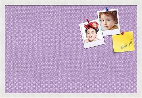 Miniatura 25 de PinPix Tablero de anuncios de corcho de 12 x 12 pulgadas. Este tablero decorativo enmarcado viene con diseño de círculos B W y un marco blanco