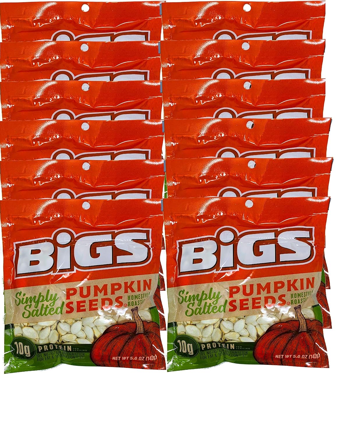 NEW BIGS Simply Salted Pumpkin Seeds A 5 oz Bag Of Homestyle Roasted Seeds (12