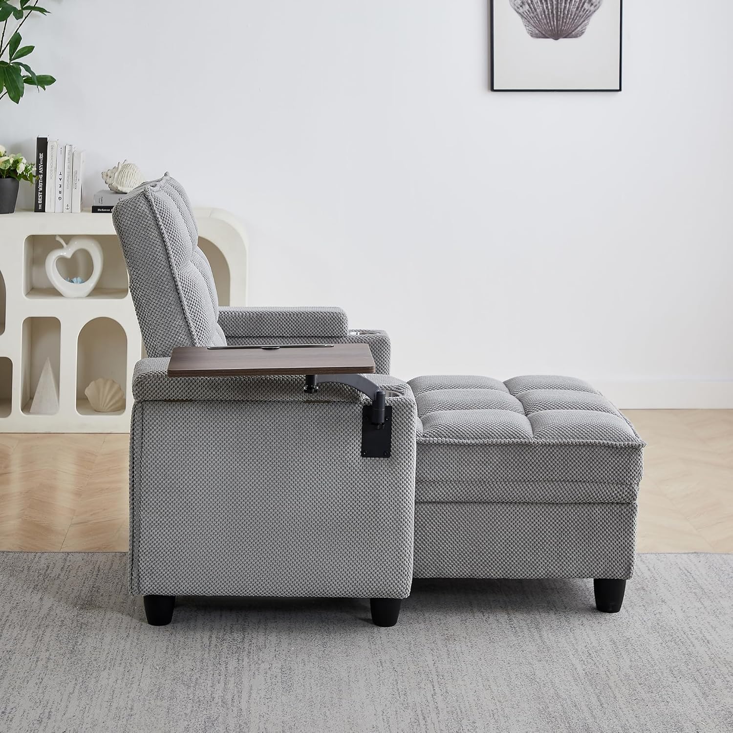 Eafurn Chaise Lounge in fully reclined sleeper position