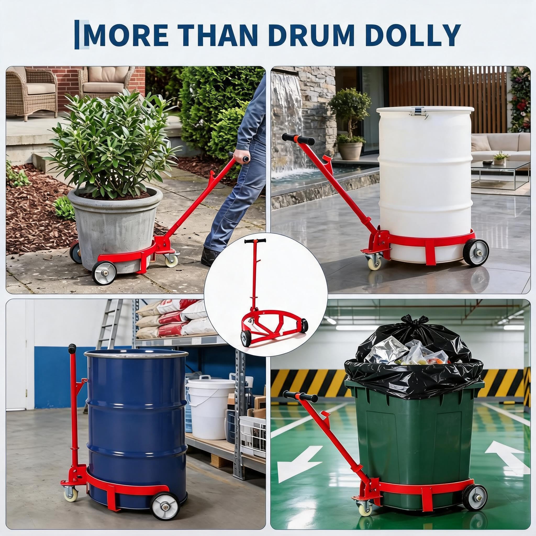 IDEALHOUSE Fassroller 200L Stahl Fasskarre Mit Bremse 550 kg Ölfass Dolly