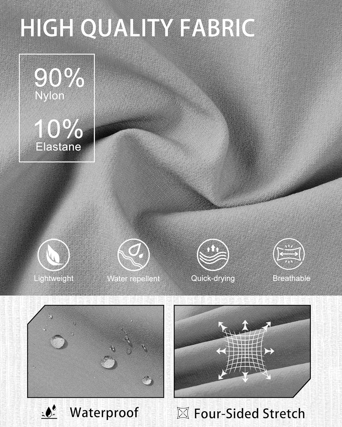 Men's Cargo Casual Shorts Quick Dry Lightweight Stretch Athletic Shorts for Men with 5 Pockets Outdoor Running Gym - Image 4