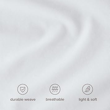 Bare Home 100% Organic Cotton Standard/Queen Pillowcase Set - Crisp Percale Weave - White Pillowcases 2 Pack - Lightweight & Breathable (Standard Pillowcase Set of 2, White)