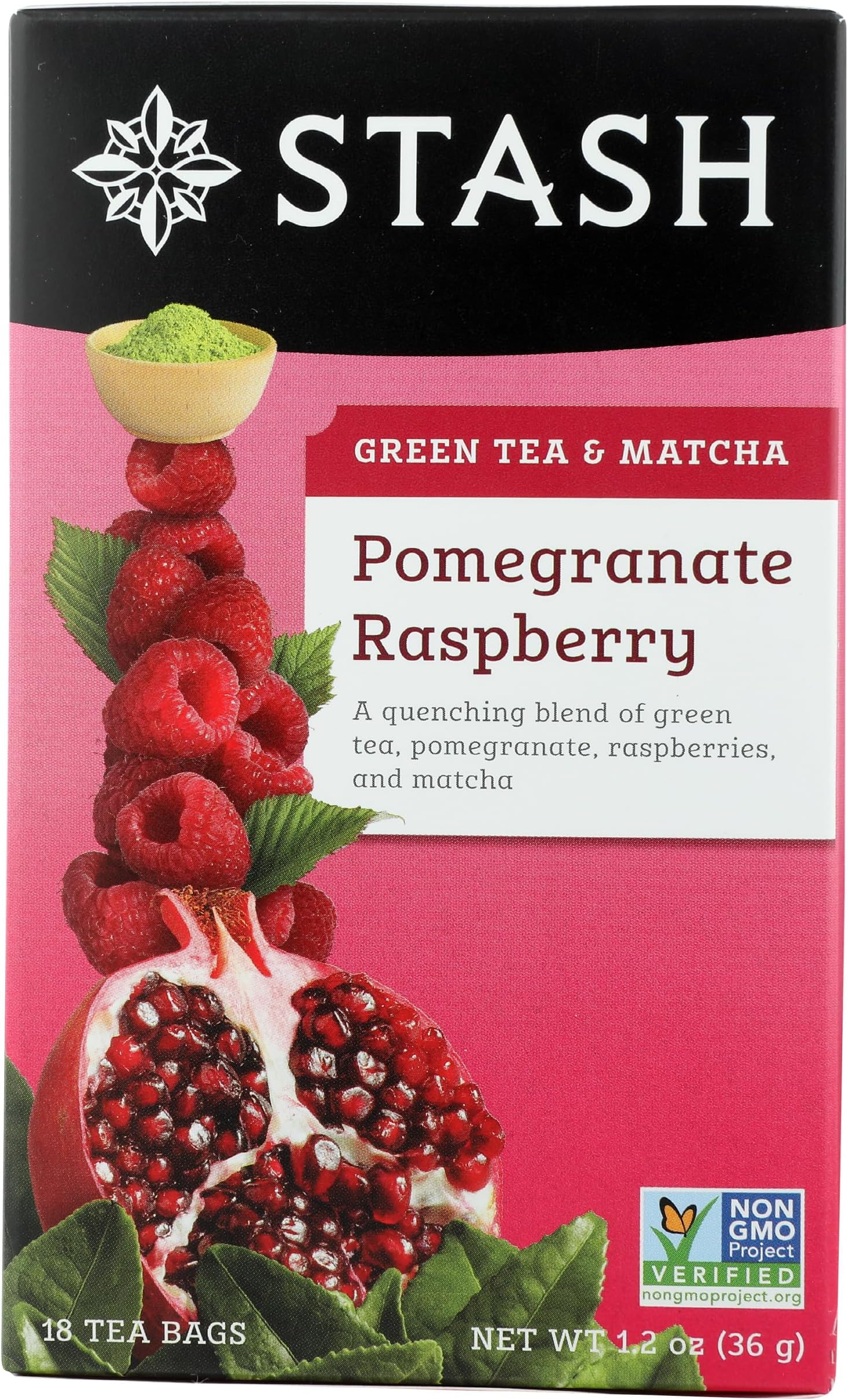 Tea, Tea Pom Raspberry Matcha, 18 Count