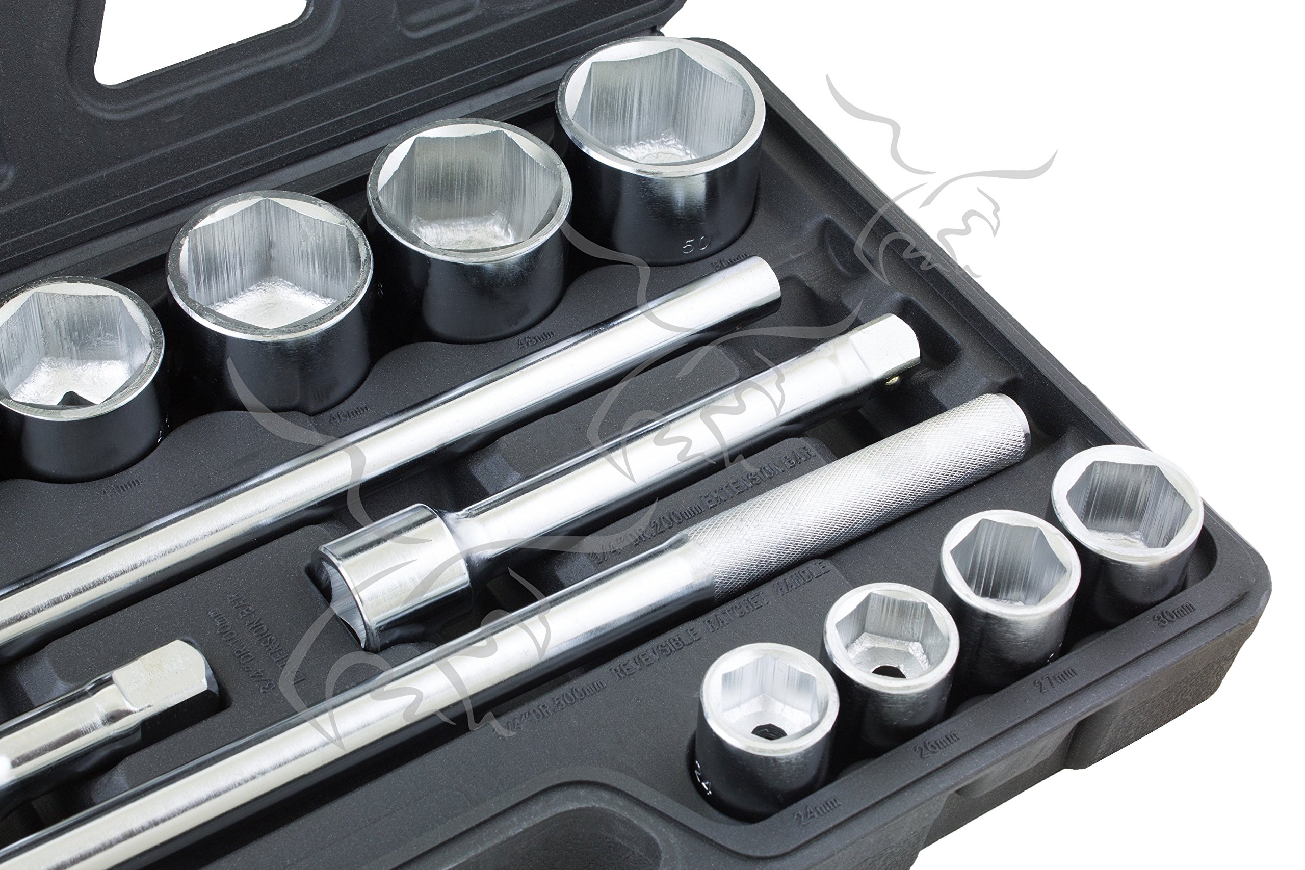 MALETÍN CON LLAVES Y VASOS HEXAGONALES DE 3/4". 6 CARAS